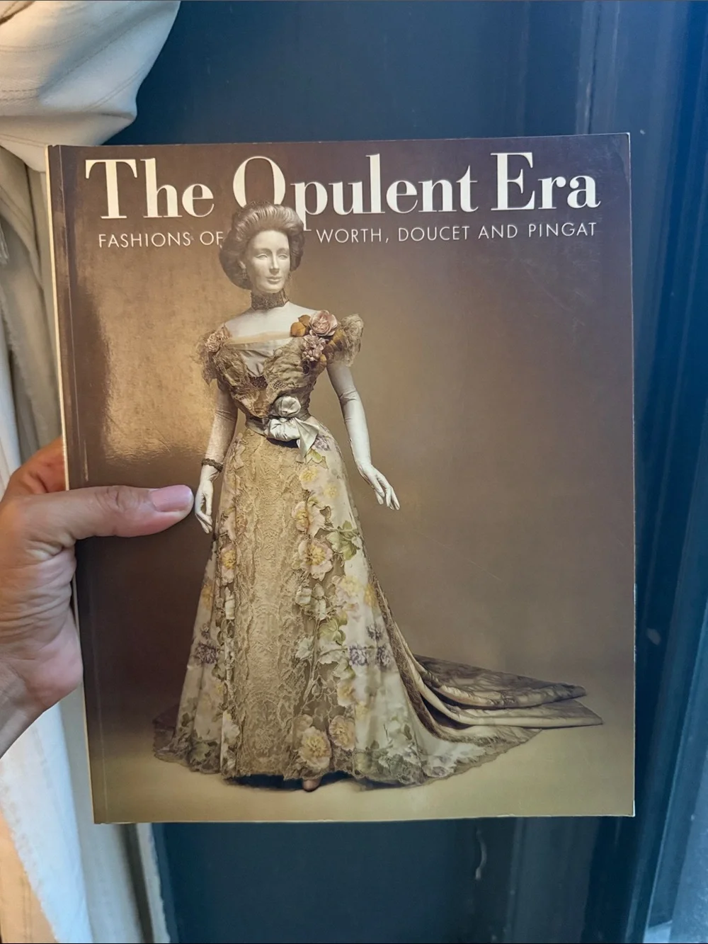The Opulent Era: Women's Gold Floral Evening Dress Book Cover